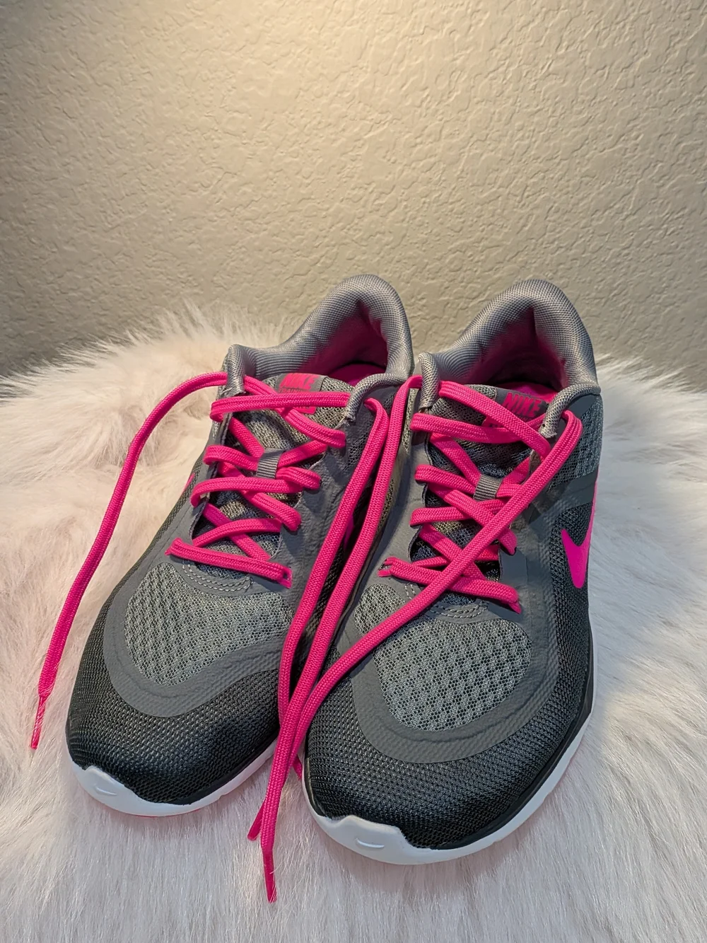 Nike Women’s Gray and Hot Pink Training Shoes